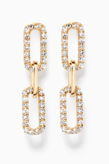 Sparkle Chain Diamond Earrings in 10kt Yellow Gold 