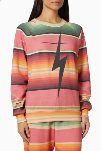 Serape Bolt Stitch Sweatshirt in Cotton Jersey