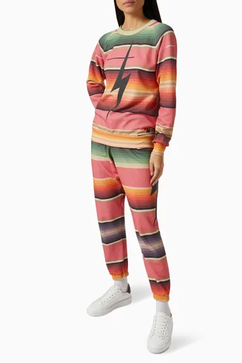 Serape Bolt Stitch Sweatpants in Cotton Jersey