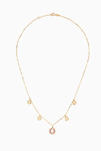 Amelia Roma Mother of Pearl Charm Necklace in 18kt Yellow Gold