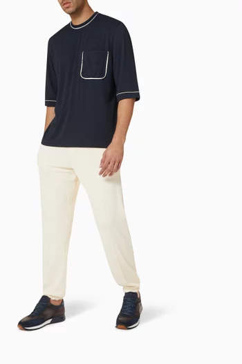 تي شيرت مرشال نايلون فضفاض وإضافات بلون مغاير