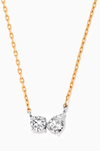 Diamond Duo Necklace in 18kt Yellow Gold    