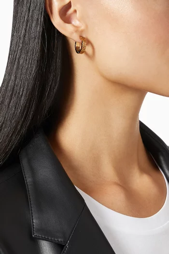 Greca Hoop Earrings in Brass