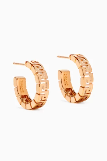 Greca Hoop Earrings in Brass