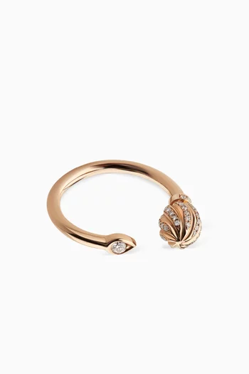 Merwad Wand Diamond Ring in 18kt Rose Gold       