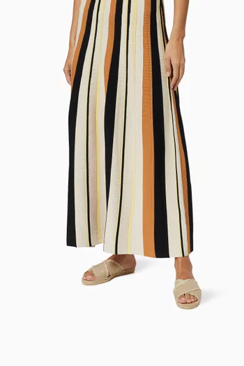 Palmera Flat Slide Sandals in Canvas