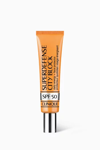 Superdefense™ City Block Broad Spectrum SPF 50 Daily Energy + Face Protector, 40ml