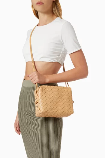 Loop Small Crossbody Bag in Laminated Intrecciato Nappa   