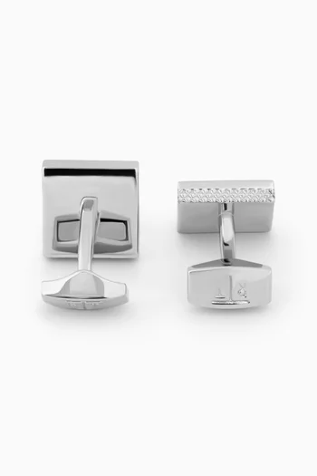 Geometric Cufflinks in Palladium-plated Metal  