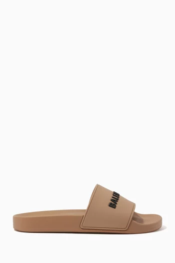 Logo Pool Slides in Rubber              