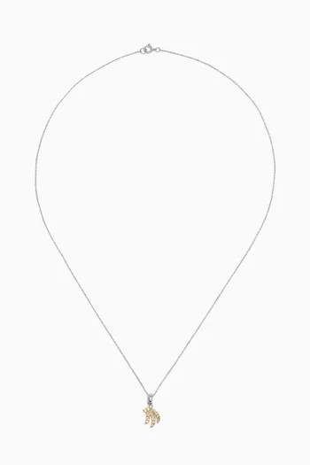 Yellow Sapphire Pendant Necklace in 18kt White Gold