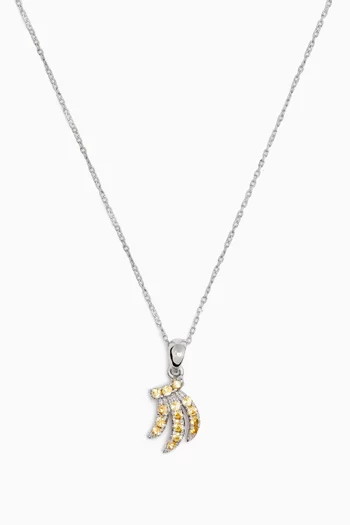Yellow Sapphire Pendant Necklace in 18kt White Gold