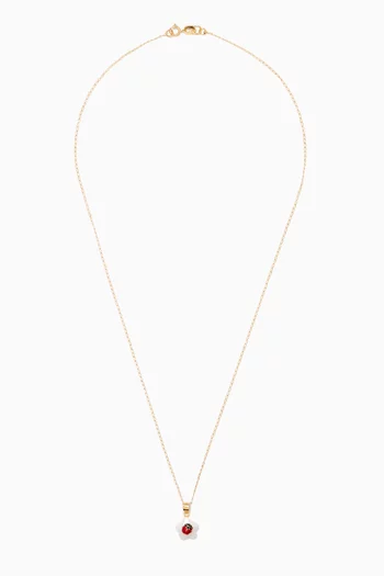 Ladybird Quartz Necklace in 18kt Yellow Gold      
