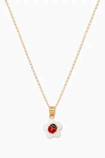 Ladybird Quartz Necklace in 18kt Yellow Gold      