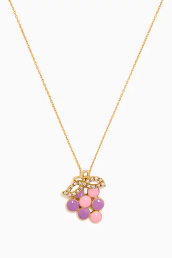 Grapes Diamond Pendant Necklace in 18kt Gold