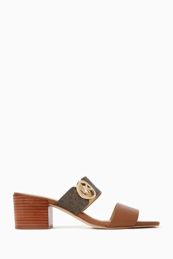 MK Logo 60 Sandals in Leather & Signature Canvas