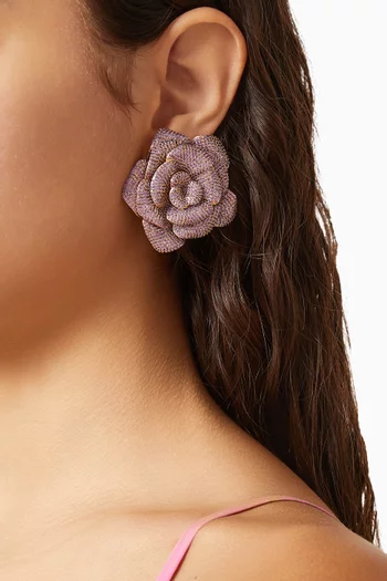 La Rosa Clip Earrings in 24kt Gold-plated Bronze