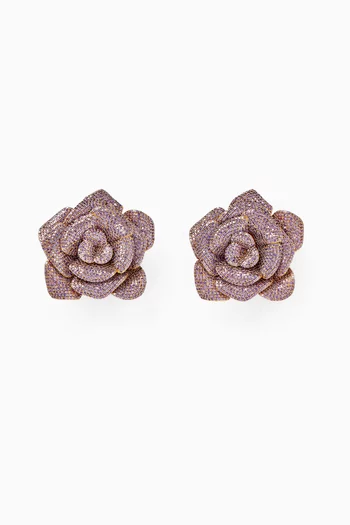 La Rosa Clip Earrings in 24kt Gold-plated Bronze
