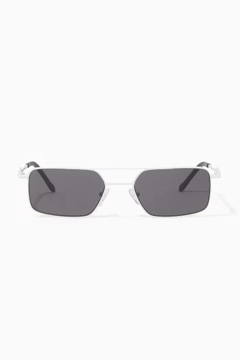 Devon Rectangular Sunglasses in Metal        