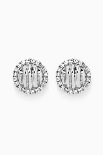 Diamond Stud Earrings in 18kt White Gold
