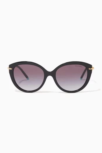 Cat-eye Sunglasses in Acetate & Metal 