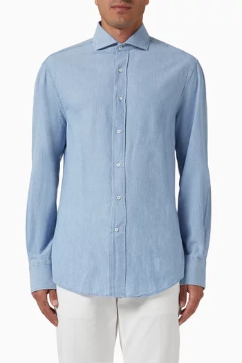 Chambray Button-down Shirt in Cotton