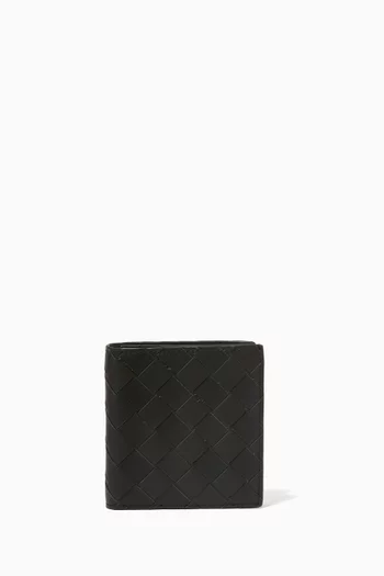 Bi-fold Wallet in Intrecciato Leather   