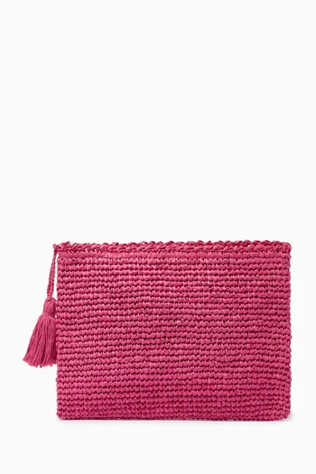 Crochet Clutch Bag in Raffia 