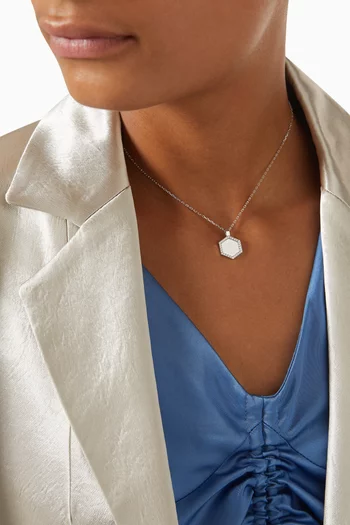 Small Ayat Al-Kursi Diamond Necklace in 18kt White Gold