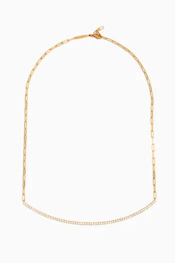 Extra Large Diamond Curve Necklace in 18kt Yellow Gold
