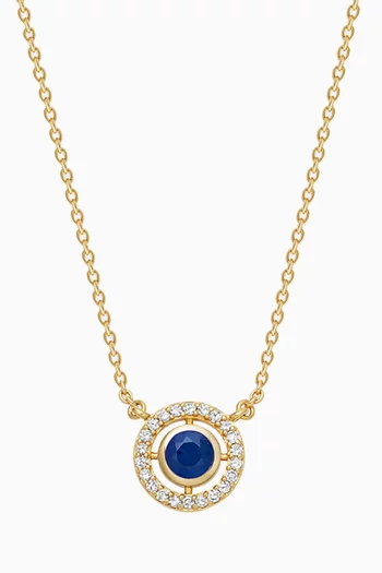 Mini Icon Aura Blue Sapphire Pendant Necklace in 14kt Gold Vermeil
