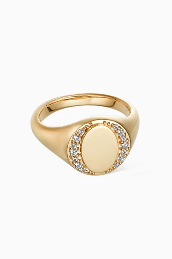 Biography Sapphire Signet Ring in 18kt Gold Vermeil