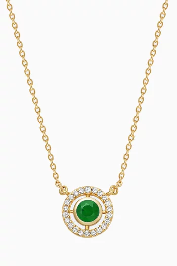 Mini Icon Aura Emerald Pendant Necklace in 14kt Gold Vermeil