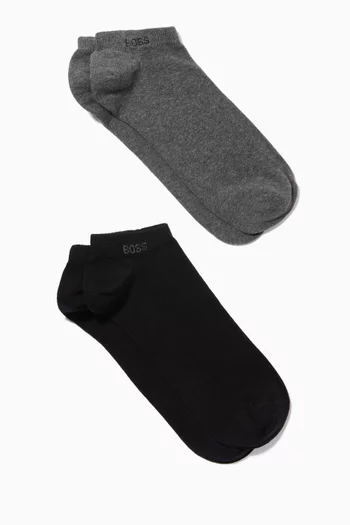 Ankle Socks in Stretch Cotton, Set of 2