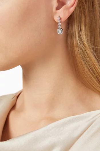Sheaf Diamond Pendant Earrings in White Gold 