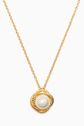 Infinity Pearl Pendant Necklace in 18kt Yellow Gold  