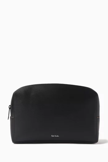 Wash Bag in Embossed Leather