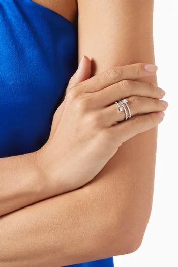 Cleo Lotus Diamond Twist Ring in 18kt White Gold         