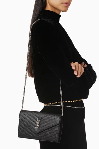 حقيبة كاساندر صغيرة بسلسلة جلد مبطن