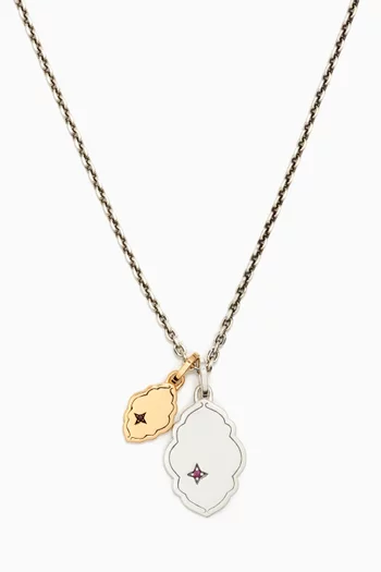 The Stanley Tags Necklace in Sterling Silver & 14kt Gold Vermeil 