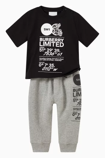 Joel Side Print Sweatpants in Cotton