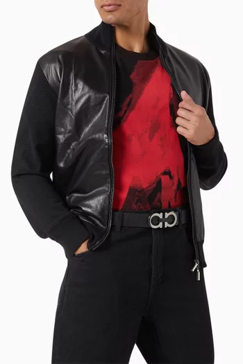 Gancini Reversible Belt in Grained Leather