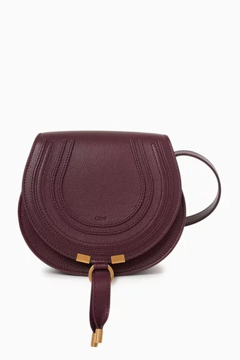 Small Marcie Saddle Bag in Grained Calfskin