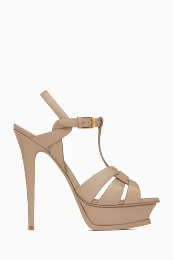 صندل تريبيوت بنعل سميك وكعب 135 مم جلد ناعم