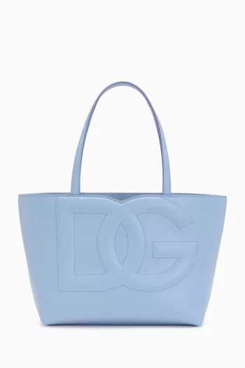 Small DG-embossed Logo Tote Bag in Calfskin