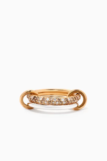 Virgo Petite Diamond Ring in Sterling Silver & 18kt Yellow Gold 
