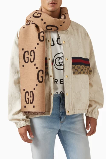GG Scarf in Jacquard Wool   