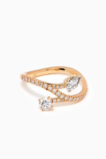 Toi+Moi Toujours Diamond Pavée Ring in 18k Recycled Yellow Gold  
