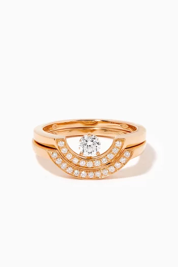 Intrépide Arc Diamond Pavée Ring Set in 18k Recycled Yellow Gold  