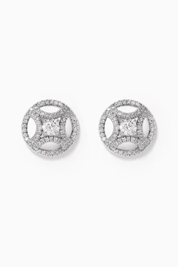 Perpétuel.le Diamond Pavée Earrings in 18k Recycled White Gold  